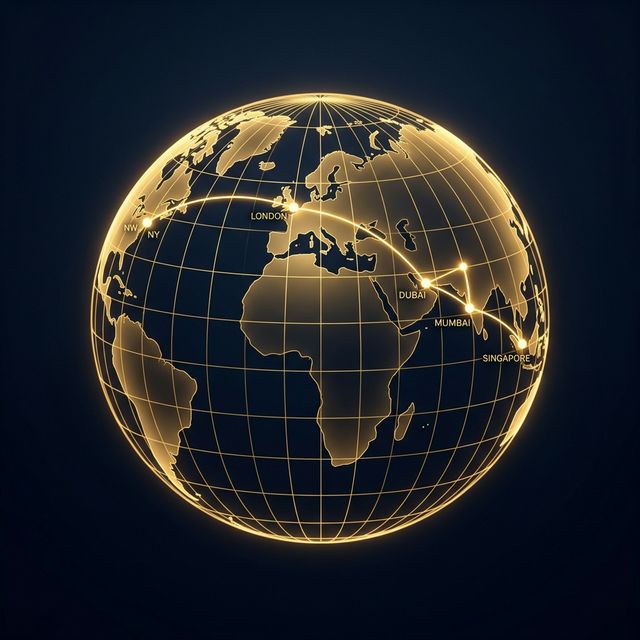 Global trade connections map